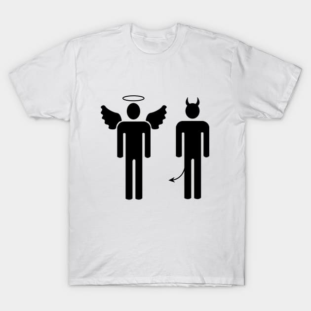 Angel and demon couple T-Shirt by Créa'RiBo